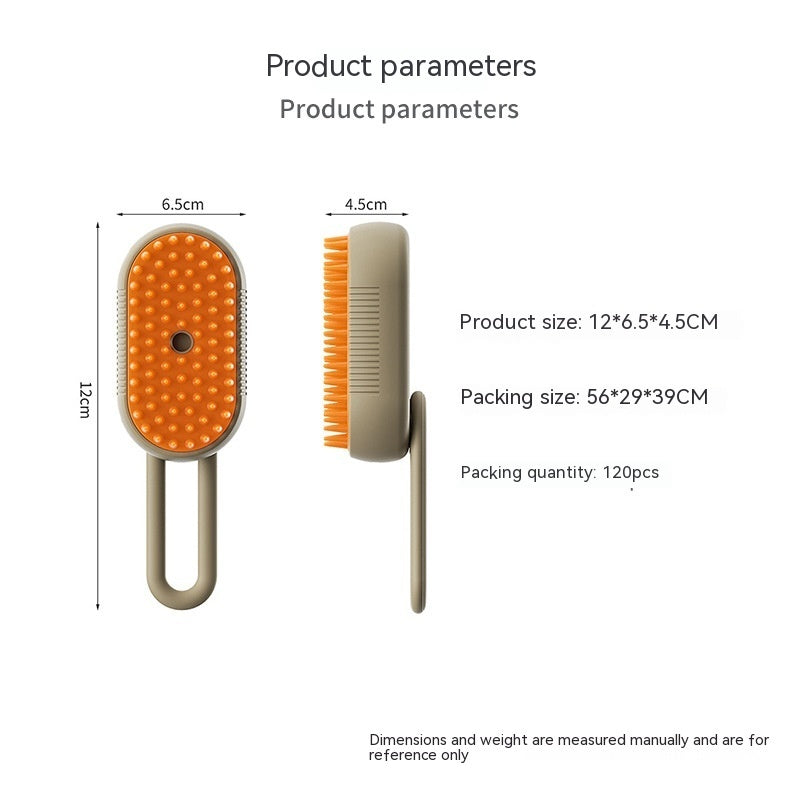 3-in-1 Cat & Dog Steam Brush – Electric Grooming Comb with Massage, Hair Removal & Spray Function