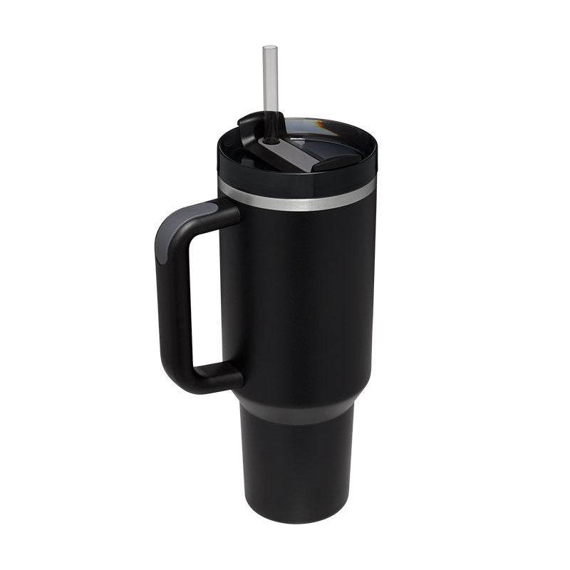 40oz Insulated Stainless Steel Tumbler with Handle & Straw – Spill-Proof Vacuum Coffee Cup with Lid – Travel Mug for Car, Gym, Office - Roy's Superstore