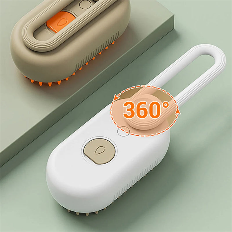 3-in-1 Cat & Dog Steam Brush – Electric Grooming Comb with Massage, Hair Removal & Spray Function