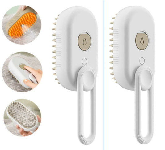 3-in-1 Cat & Dog Steam Brush – Electric Grooming Comb with Massage, Hair Removal & Spray Function