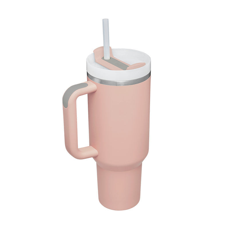 40oz Insulated Stainless Steel Tumbler with Handle & Straw – Spill-Proof Vacuum Coffee Cup with Lid – Travel Mug for Car, Gym, Office